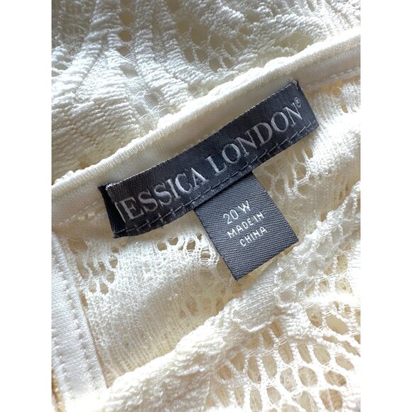 Jessica London Ivory Lace Shift Dress Lace Long Sleeves & Back Button Size 20W - Picture 5 of 6